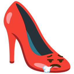 face exhaling and high-heeled shoe