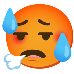 face exhaling and hot face