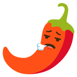 face exhaling and hot pepper