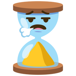 face exhaling and hourglass done