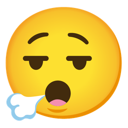 face exhaling and hushed face