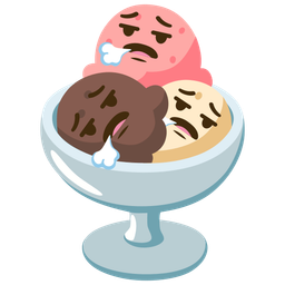 face exhaling and ice cream