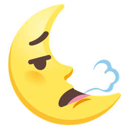 face exhaling and last quarter moon face