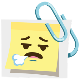 face exhaling and linked paperclips