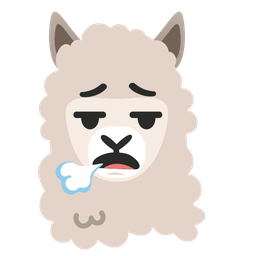 face exhaling and llama