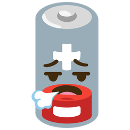 face exhaling and low battery