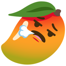 face exhaling and mango