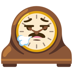 face exhaling and mantelpiece clock