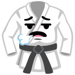 face exhaling and martial arts uniform