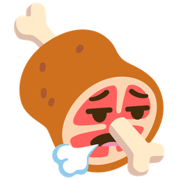 face exhaling and meat on bone