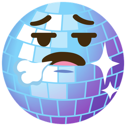 face exhaling and mirror ball