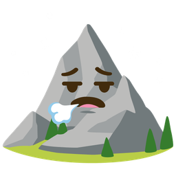 face exhaling and mountain