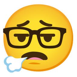face exhaling and nerd face