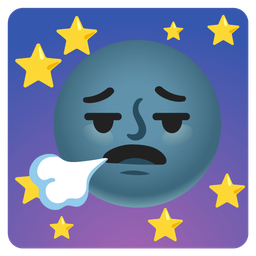 face exhaling and new moon face