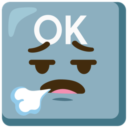 face exhaling and OK button