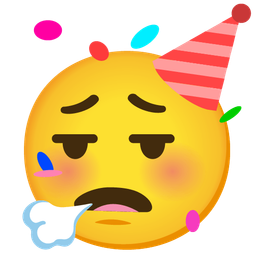 face exhaling and partying face