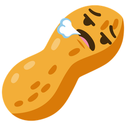 face exhaling and peanuts