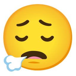 face exhaling and pensive face