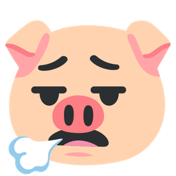 face exhaling and pig face