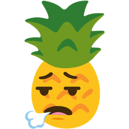 face exhaling and pineapple