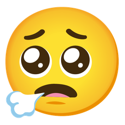 face exhaling and pleading face