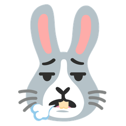 face exhaling and rabbit face