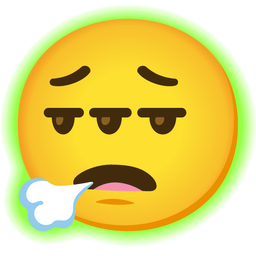 face exhaling and radioactive