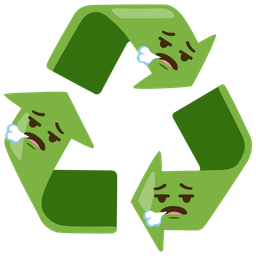 face exhaling and recycling symbol