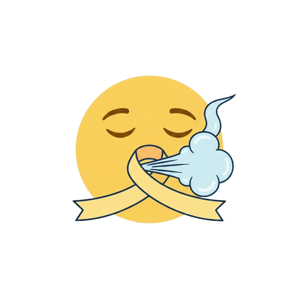 Face exhaling and Reminder ribbon