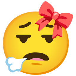 face exhaling and ribbon