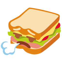 face exhaling and sandwich