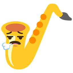 face exhaling and saxophone