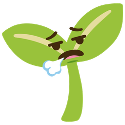 face exhaling and seedling