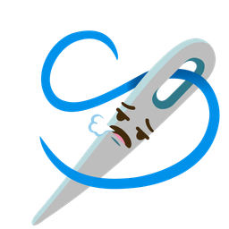 face exhaling and sewing needle