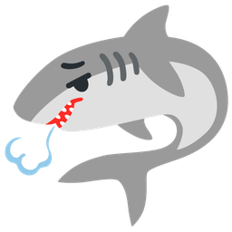 face exhaling and shark