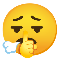 face exhaling and shushing face