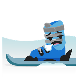 face exhaling and skis