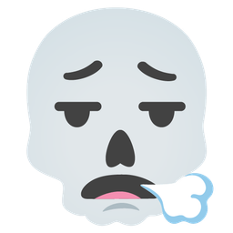 face exhaling and skull