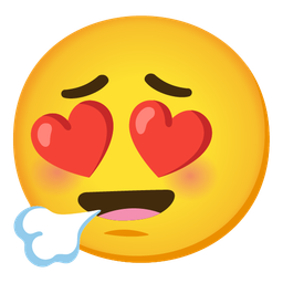 Face exhaling and Smiling face with heart-eyes