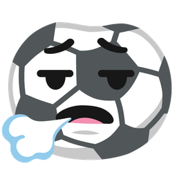 face exhaling and soccer ball