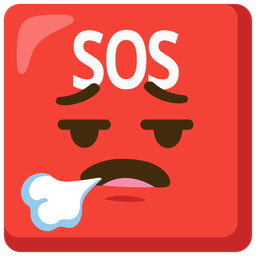 face exhaling and SOS button