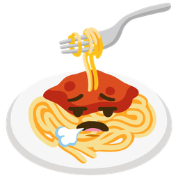 face exhaling and spaghetti