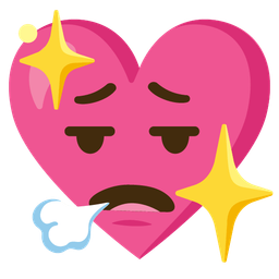 face exhaling and sparkling heart