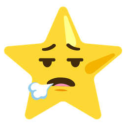 face exhaling and star