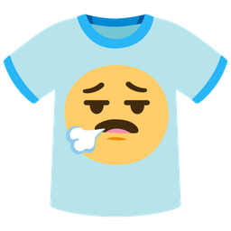face exhaling and t-shirt