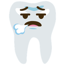 face exhaling and tooth