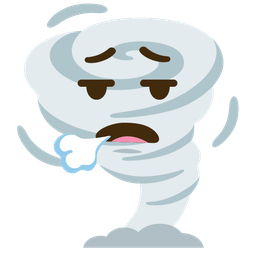 face exhaling and tornado