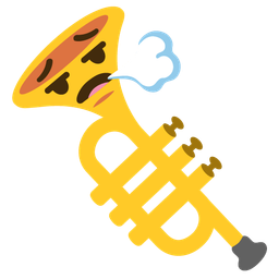 face exhaling and trumpet