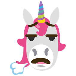 face exhaling and unicorn