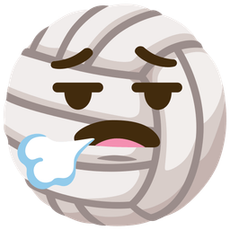 face exhaling and volleyball